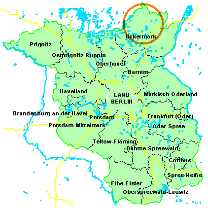 Map of Brandenburg