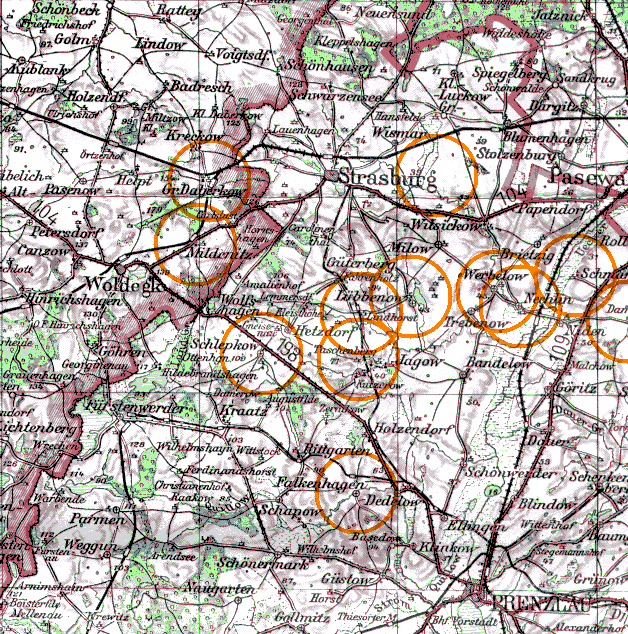 Map of Kreis Uckermark/Prenzlau